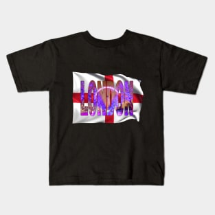 LONDON - London Eye Christmas Lights & Flag Kids T-Shirt